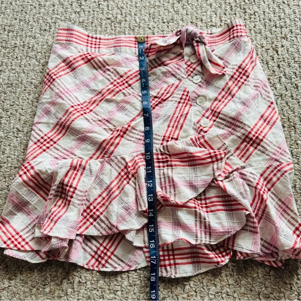 Veronica Beard Kaia pink plaid mini skirt size 4